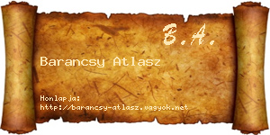 Barancsy Atlasz névjegykártya